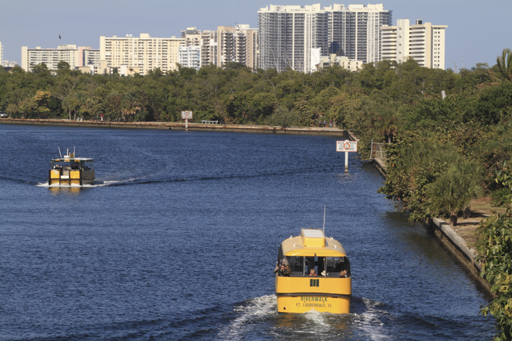 Water Taxis cruise the city’s canals.